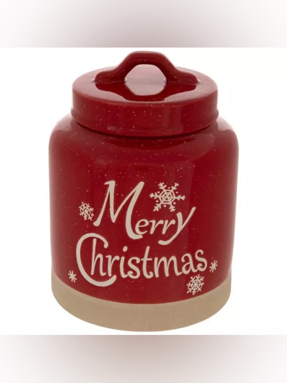 Red Merry Christmas Cookie Jar